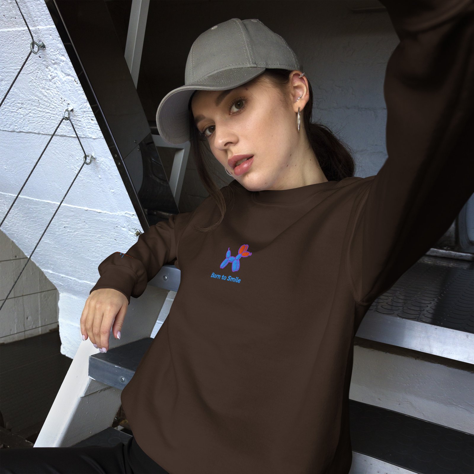 SUDADERA PERRO GLOBO AZUL BORN TO SMILE - Imagen 5