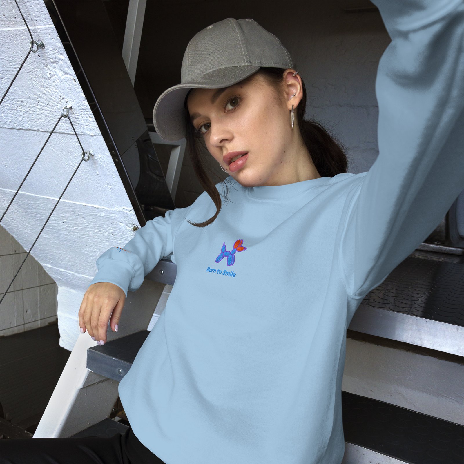 SUDADERA PERRO GLOBO AZUL BORN TO SMILE - Imagen 13