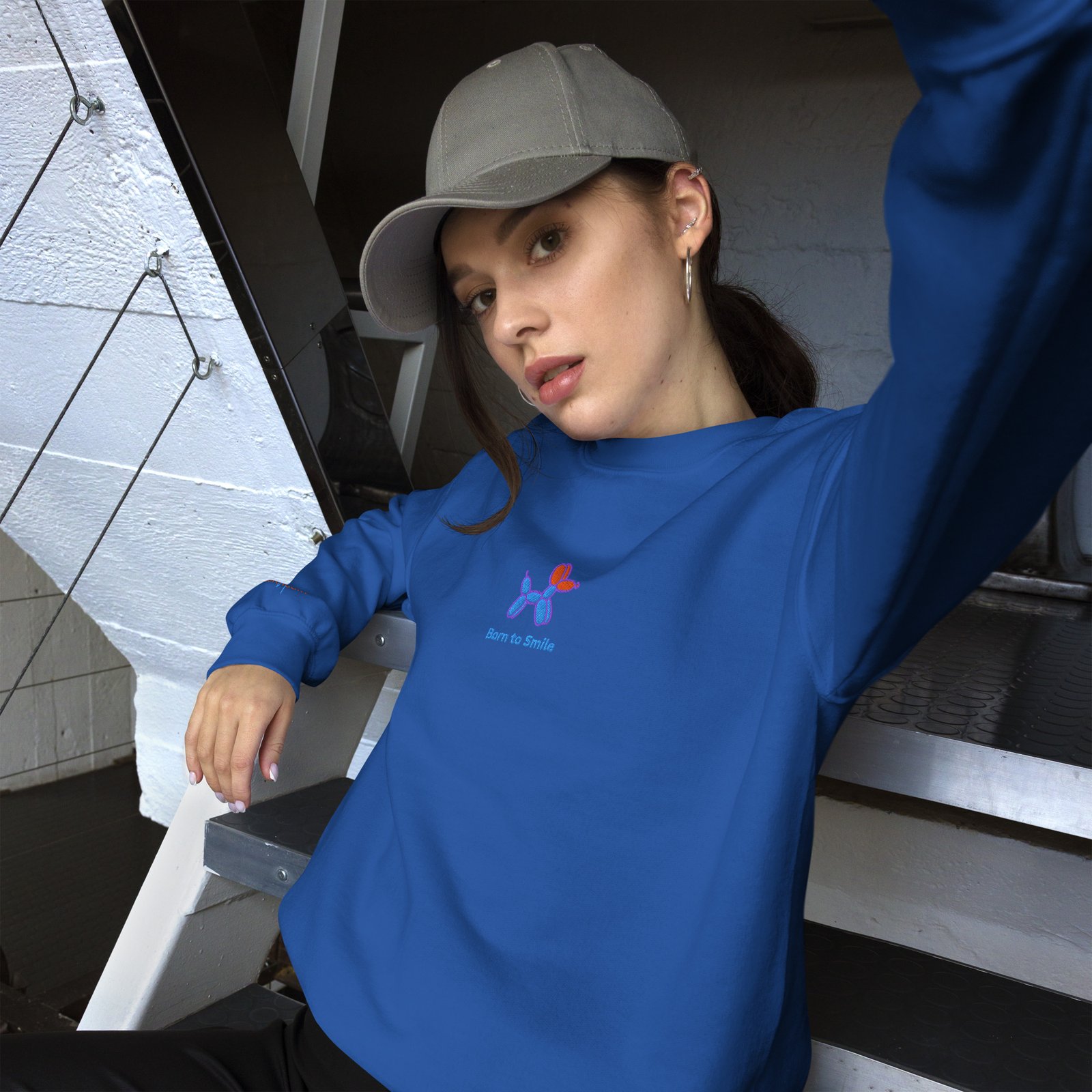SUDADERA PERRO GLOBO AZUL BORN TO SMILE - Imagen 9