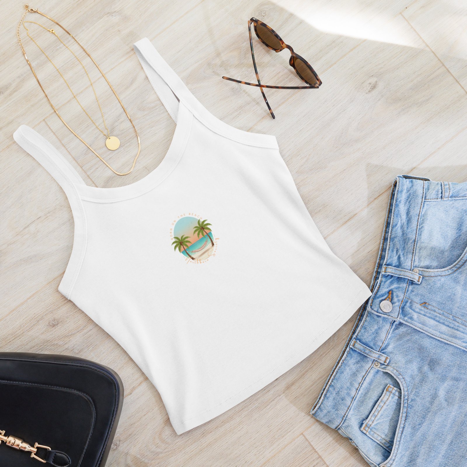CAMISETA TIRANTES BORN ON THE BEACH - Imagen 3